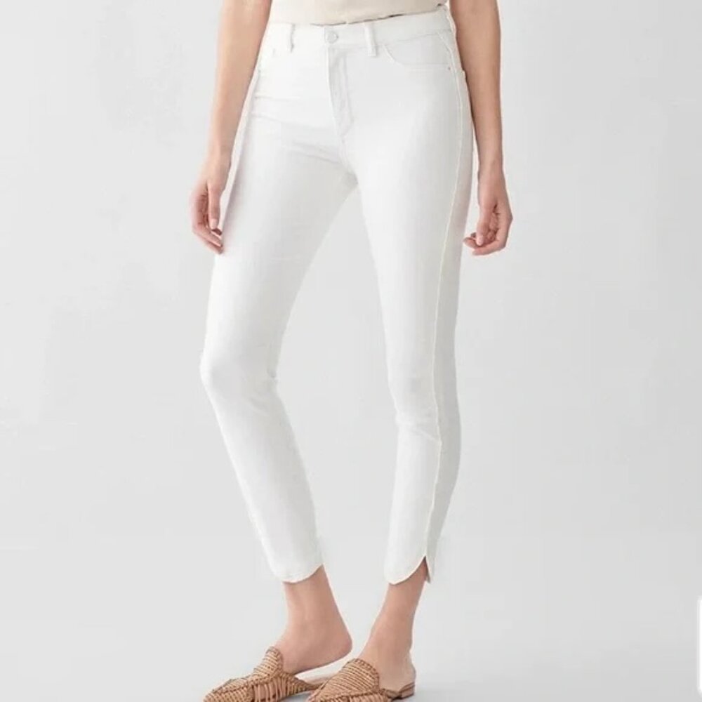 DL1961 Farrow Crop High Rise Skinny White Denim Jeans 27